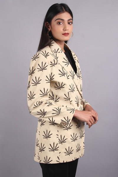 Bagru Beige Cotton Blazer