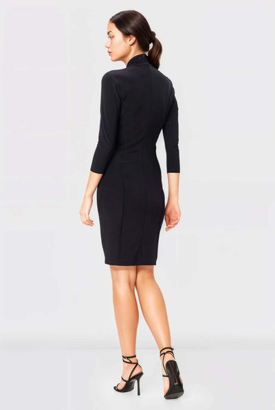 Keyhole Front Jersey Knit Sheath Dress