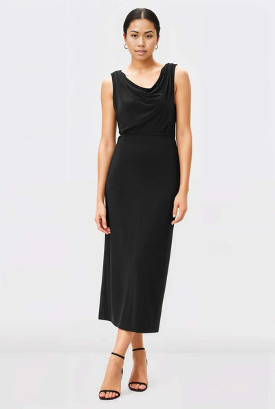 Cowl Neck Jersey Knit Sheath Dress