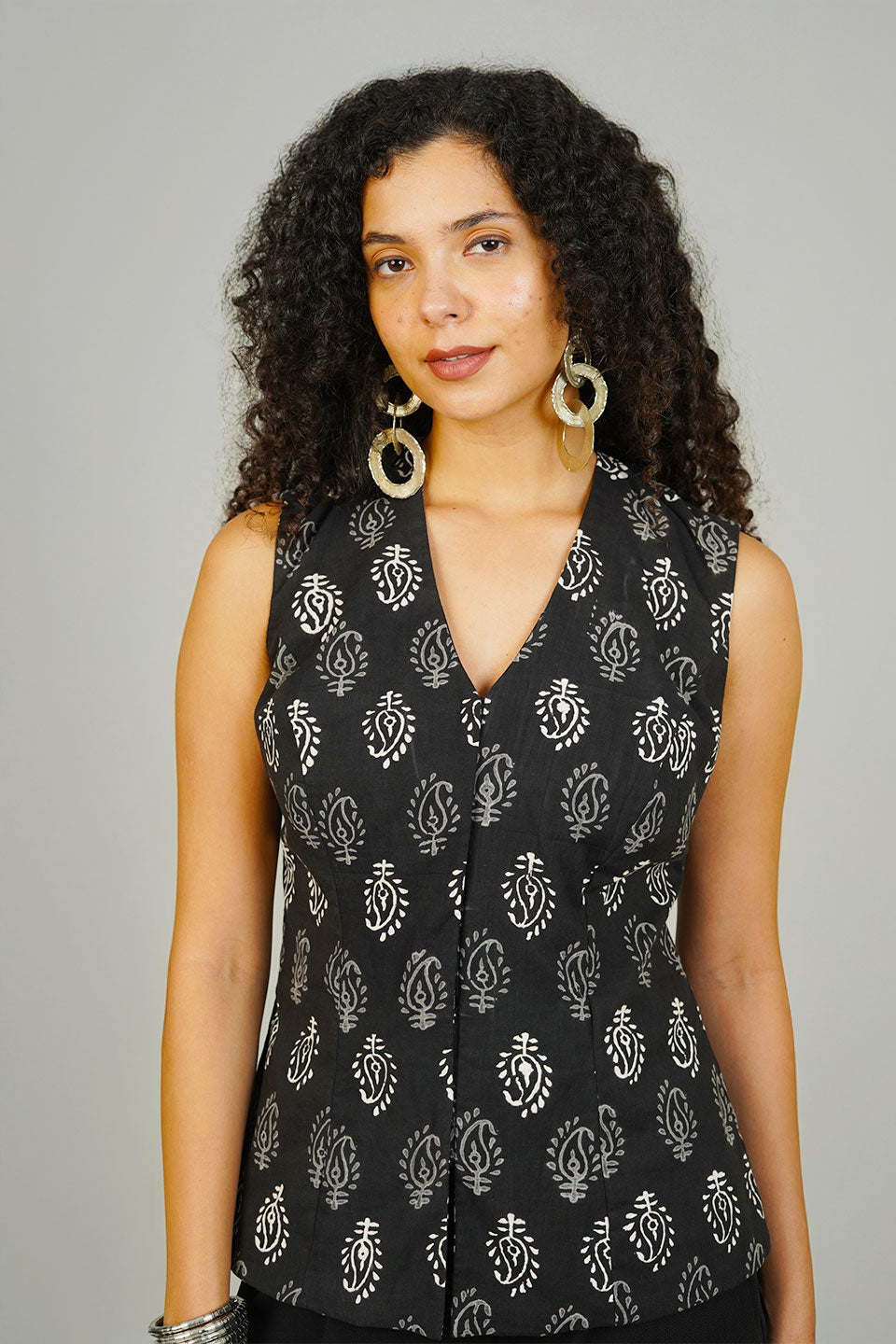 Black Indigo Cotton CORSET TOP