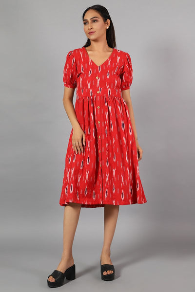 Abito rosso ikat midi