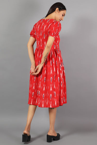 Abito rosso ikat midi