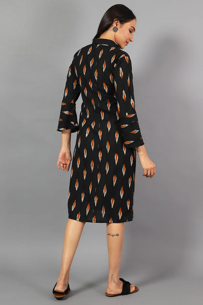 Ikat Midi Black Dress