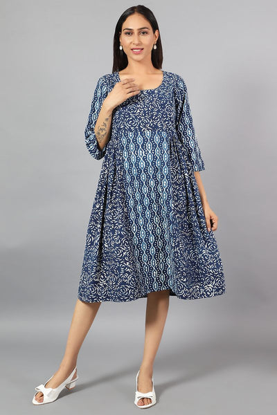 Robe midi indigo