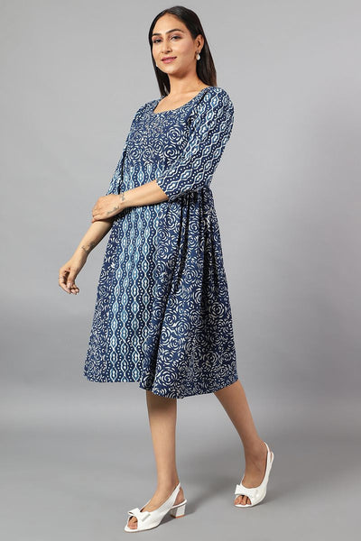 Robe midi indigo