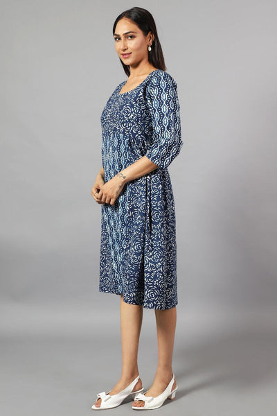 Robe midi indigo