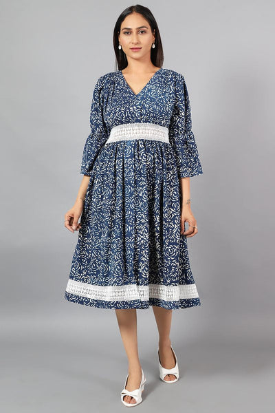 Robe midi indigo