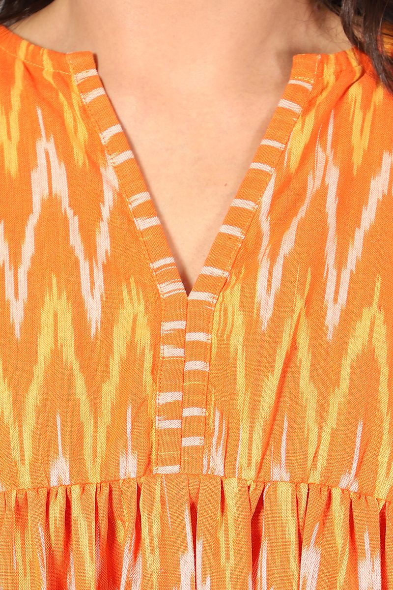 Ikat Mini Orange Dress