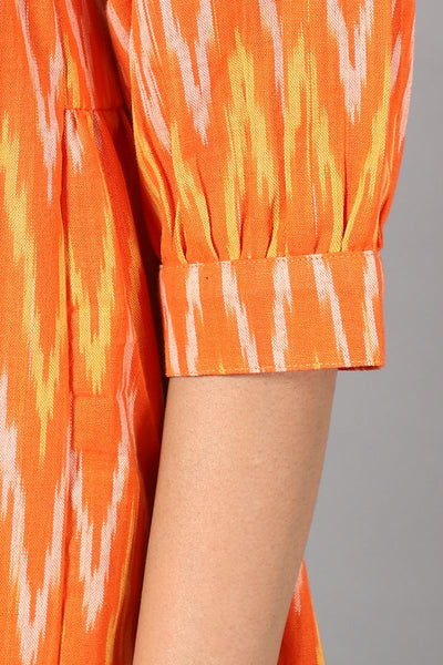 Ikat Mini Orange Dress