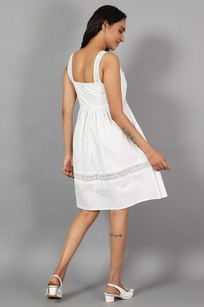 Cotton Midi White Dress