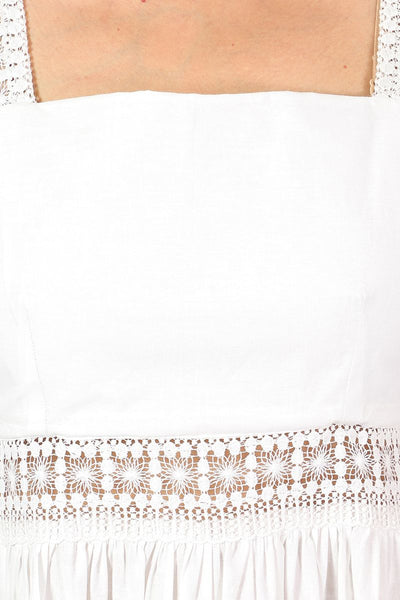 Cotton Midi White Dress