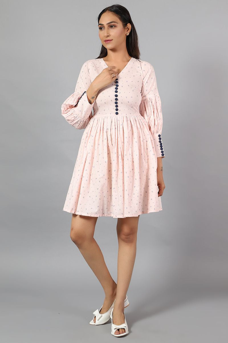 100% Cotton Mini Peach Dress