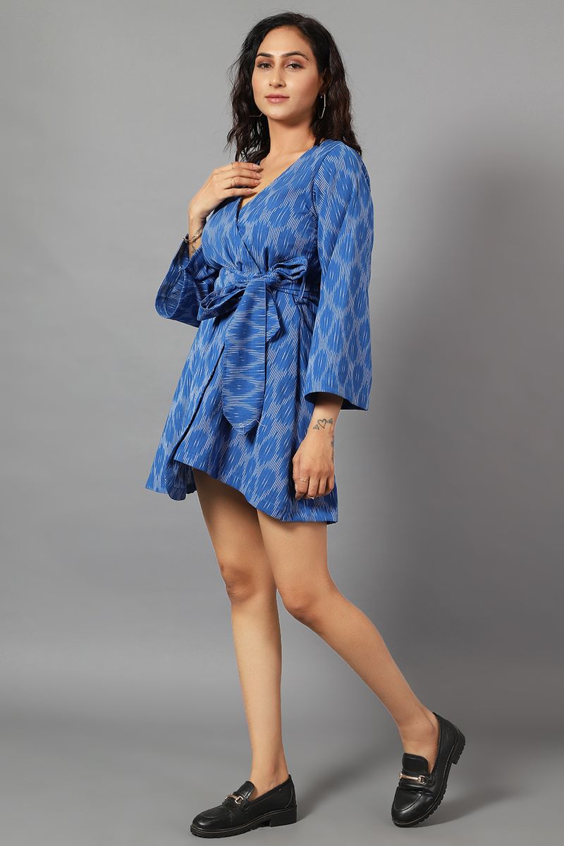 Ikat Mini Blue Dress