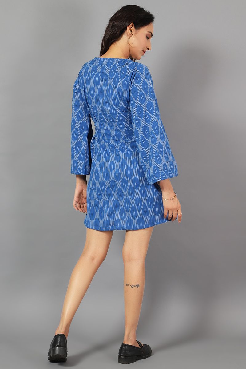 Ikat Mini Blue Dress