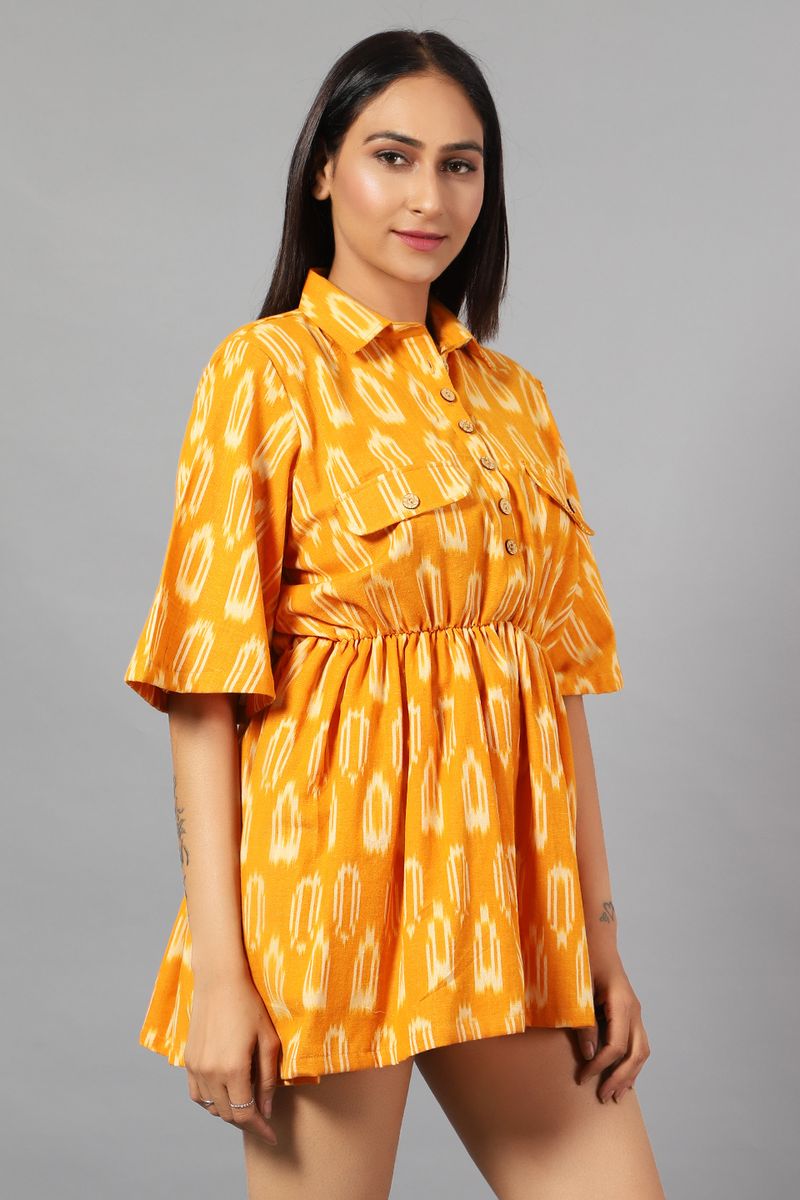 IKAT MINI YELLOW DRESS