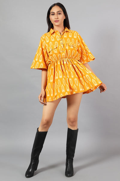 IKAT MINI YELLOW DRESS