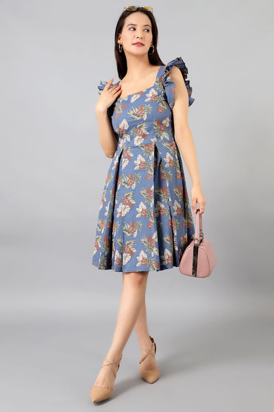 Cotton Midi Blue Kleid