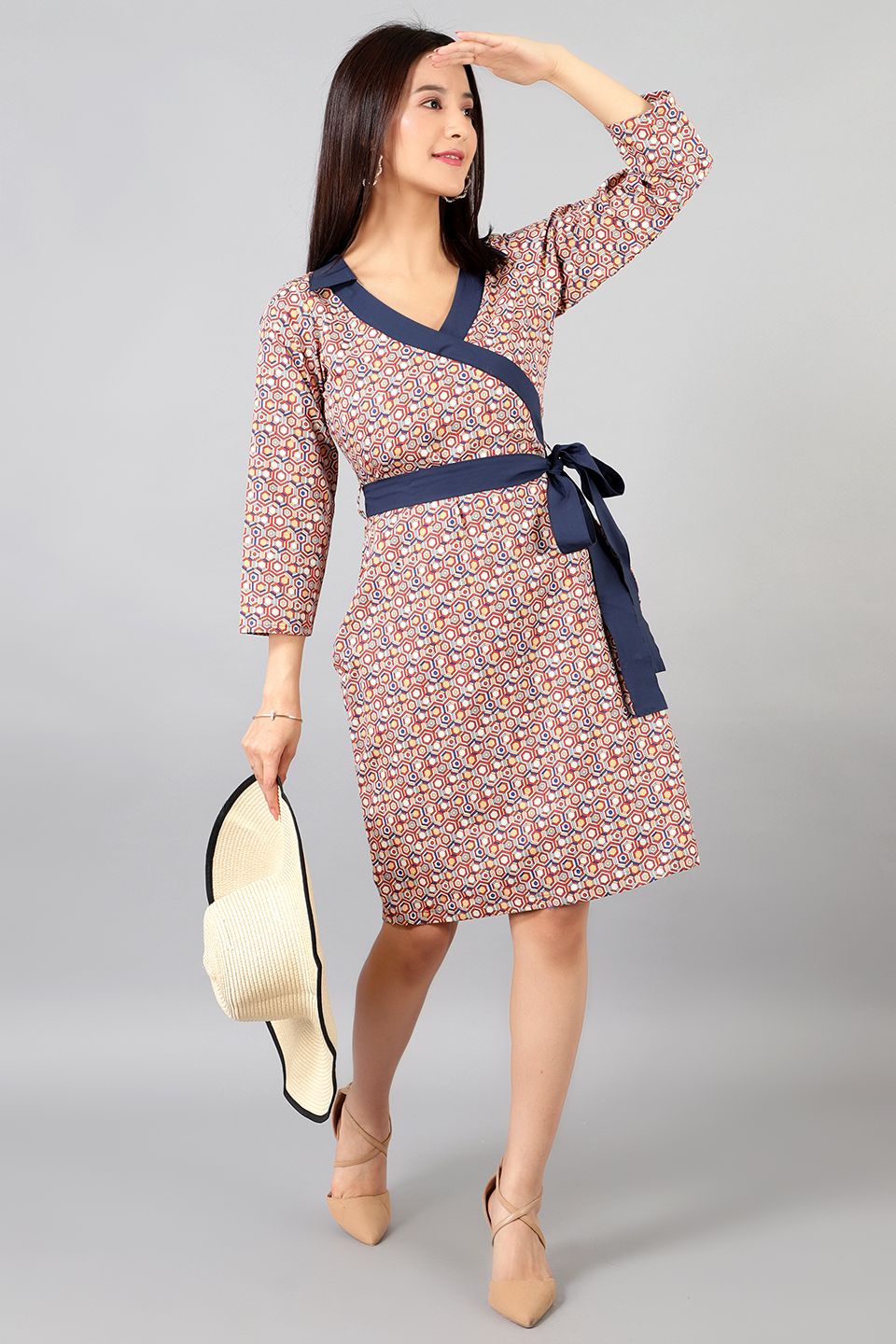 Cotton Midi Multicolored Dress