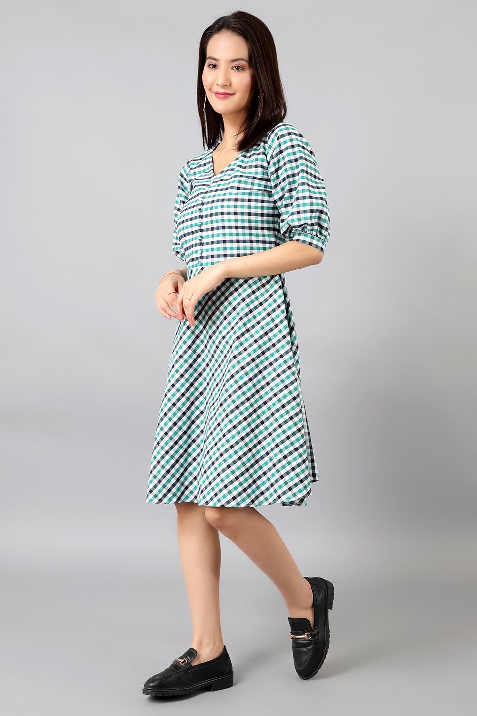 Cotton Midi Green Kleid