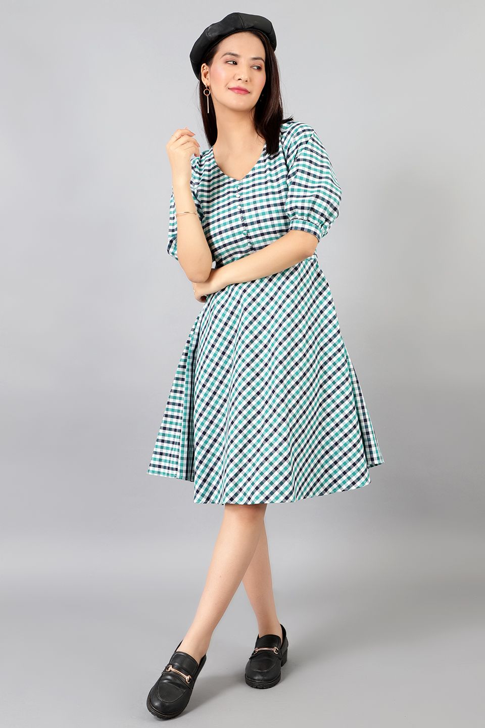 Cotton Midi Green Kleid