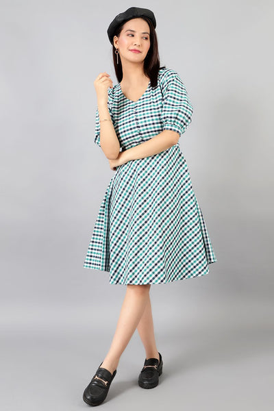 Cotton Midi Green Dress