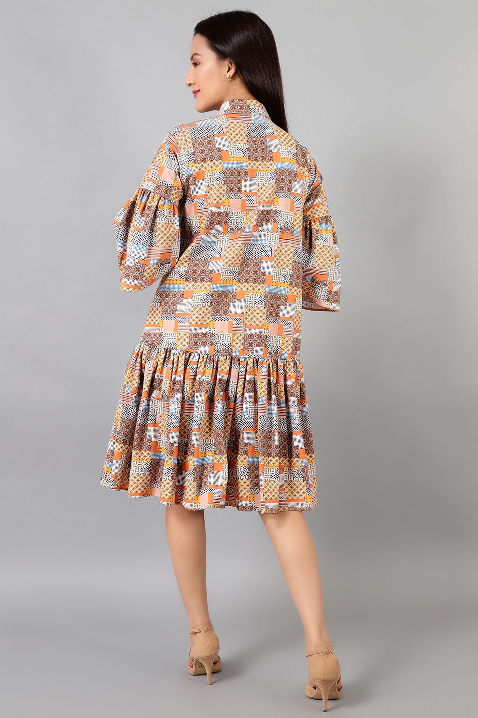 Cotton Midi Multicolored Dress