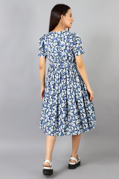 Cotton Midi Blue Kleid