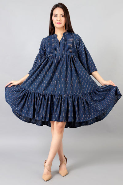 Vestido azul Ikat Midi