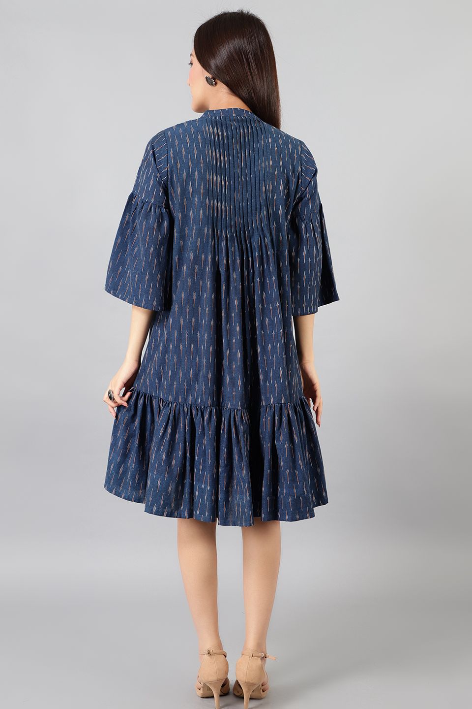 Ikat Midi Blue Kleid