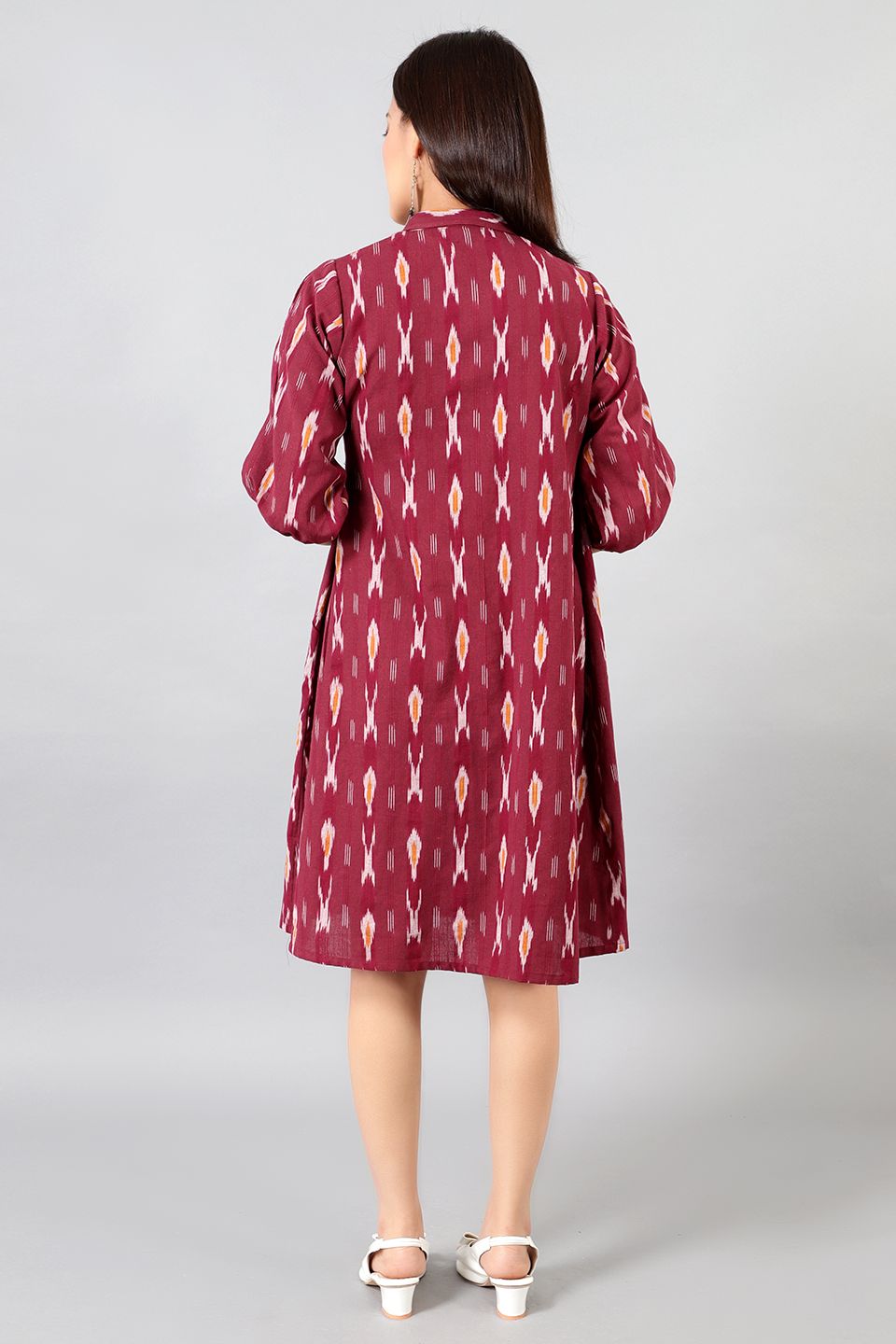 Ikat Midi Red Dress