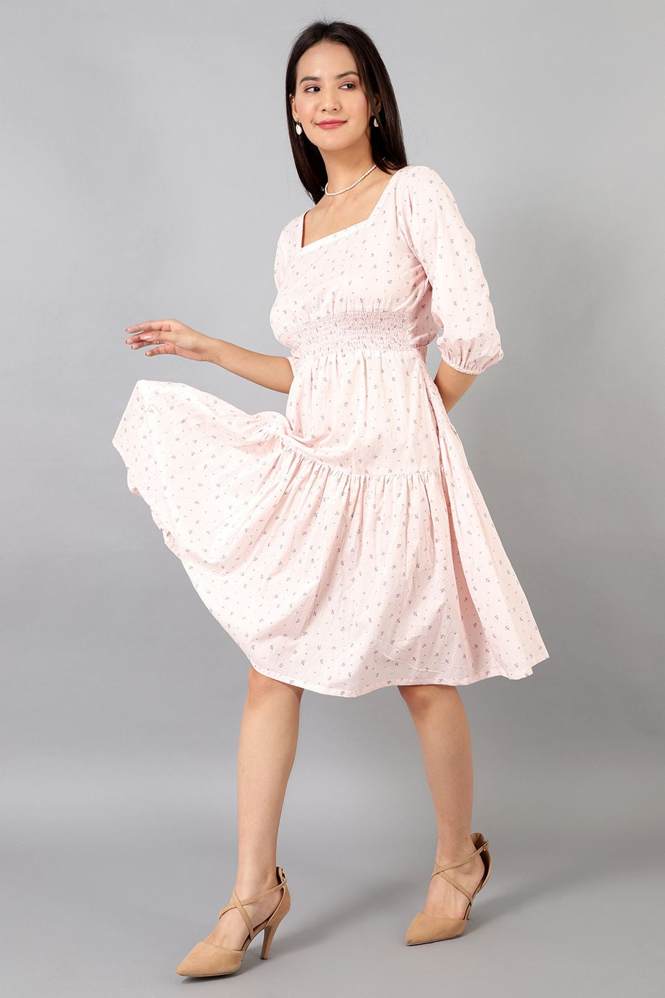 Cotton Midi Pink Dress