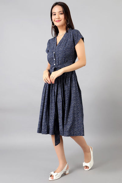 Cotton Midi Blue Kleid