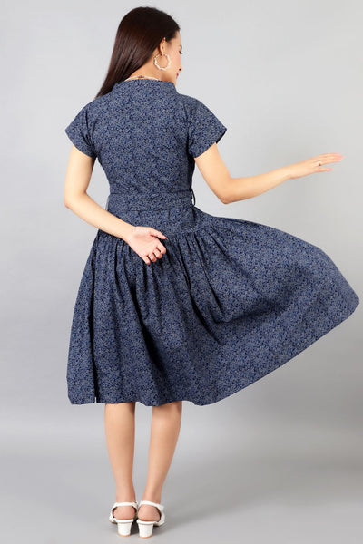 Cotton Midi Blue Kleid