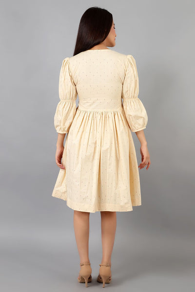 Cotton Midi Beige Dress