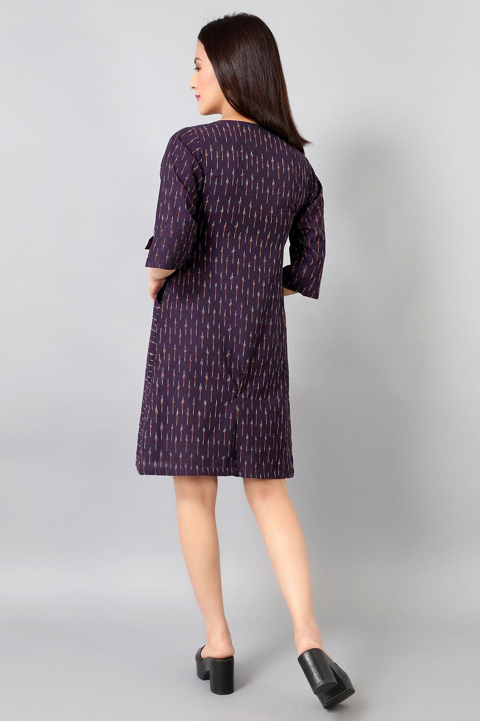 Ikat Midi Purple Kleid