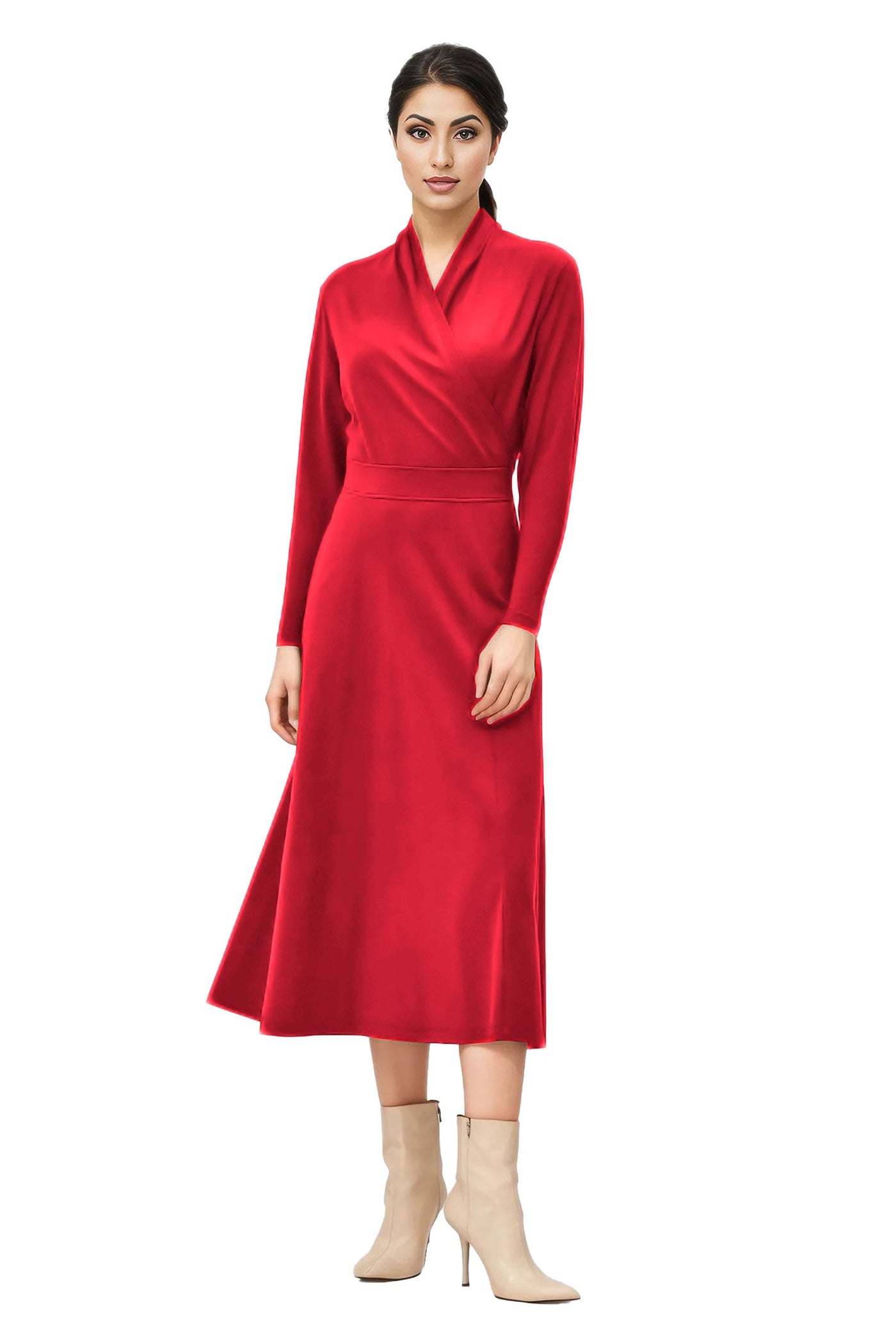 Cotton Jersey Surplice Dress