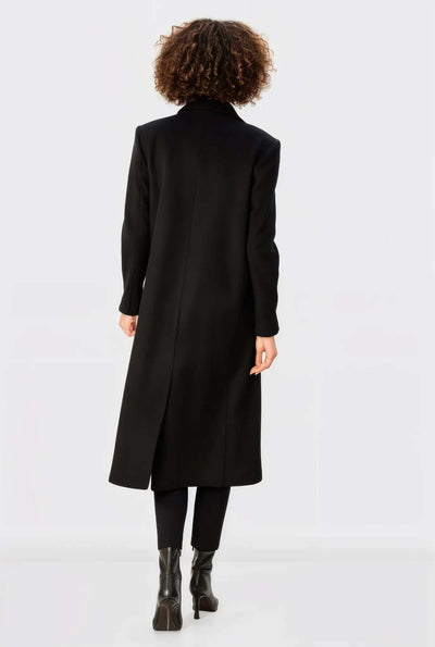 Melton-Look Wool Blend Trench Coat