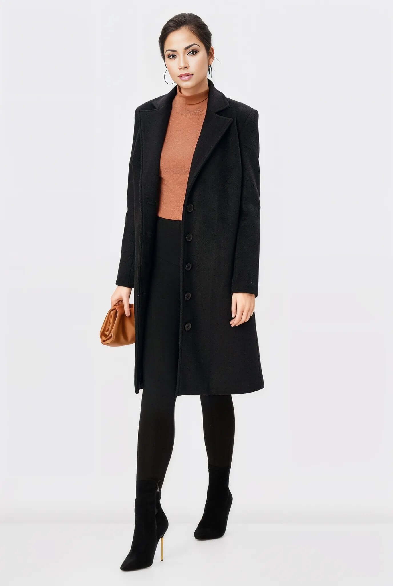 Melton-Look Wool Blend Coat