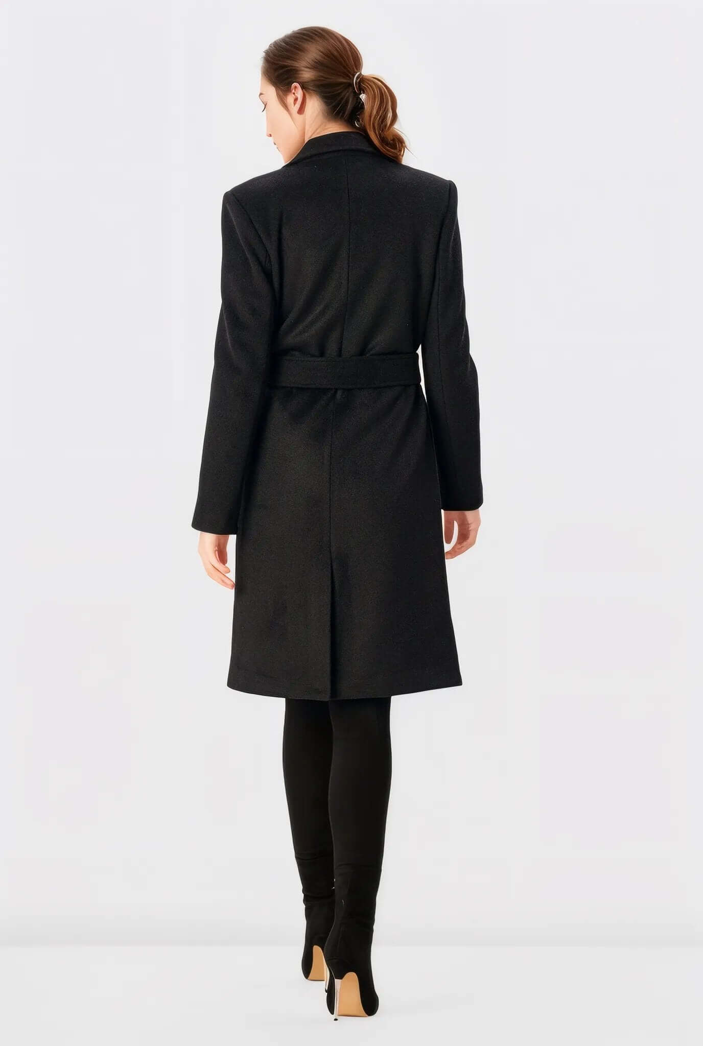 Melton-Look Wool Blend Coat