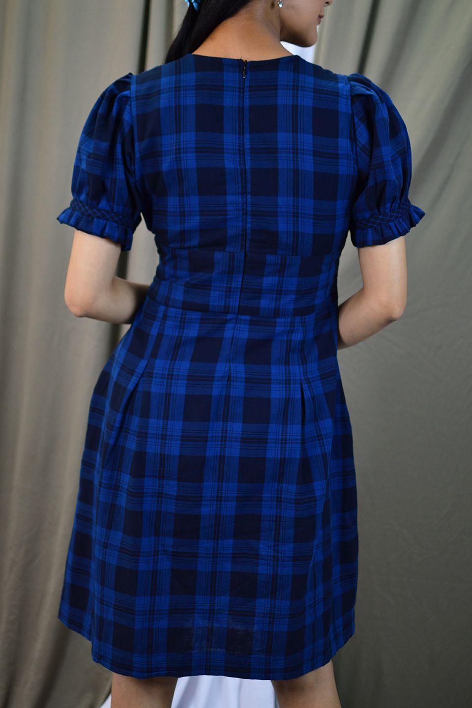 100% Cotton Midi Blue Dress