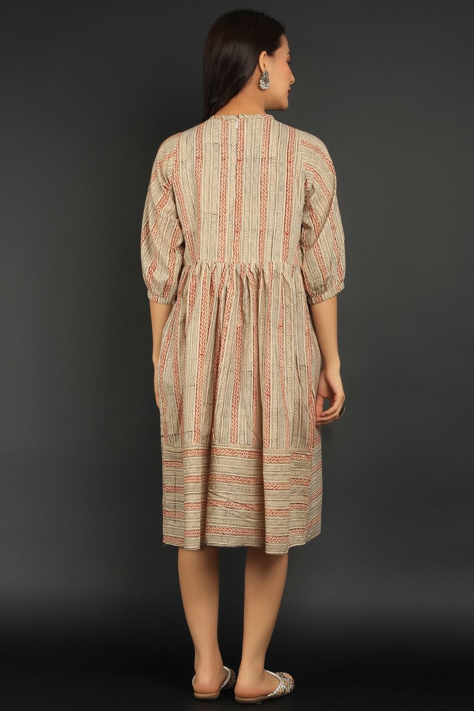 Bagru Multicolor Cotton Mini Dress