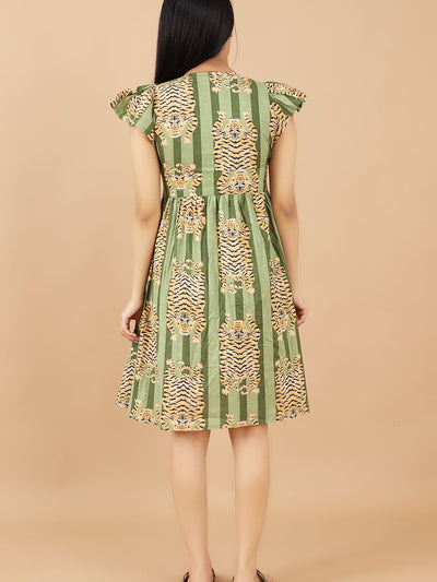 Jaipur Cotton Green Dress