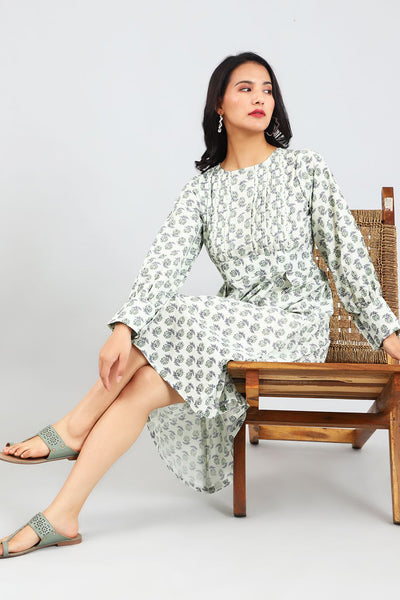 Jaipur Cotton Green Dress