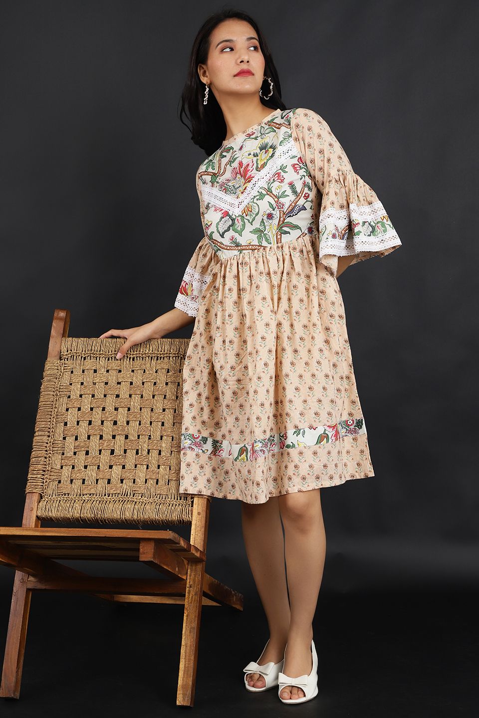 Jaipur Cotton Beige Dress