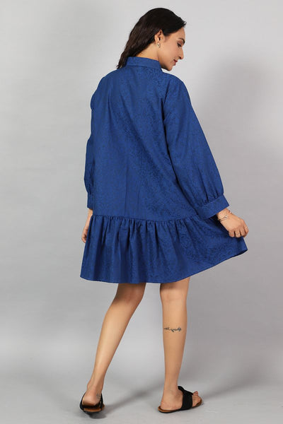 Cotton Mini Blue Dress