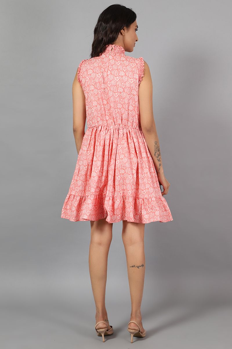 100% Cotton Mini Pink Dress
