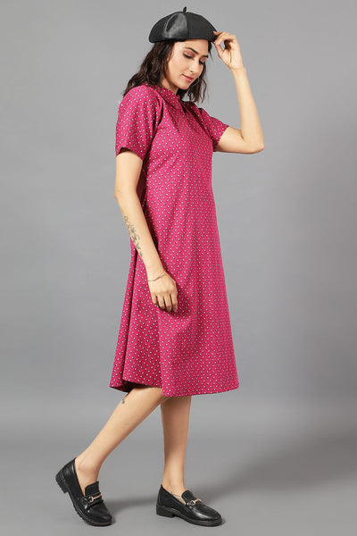100% Cotton Midi Pink Dress
