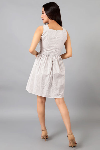 Cotton Mini Brown Dress