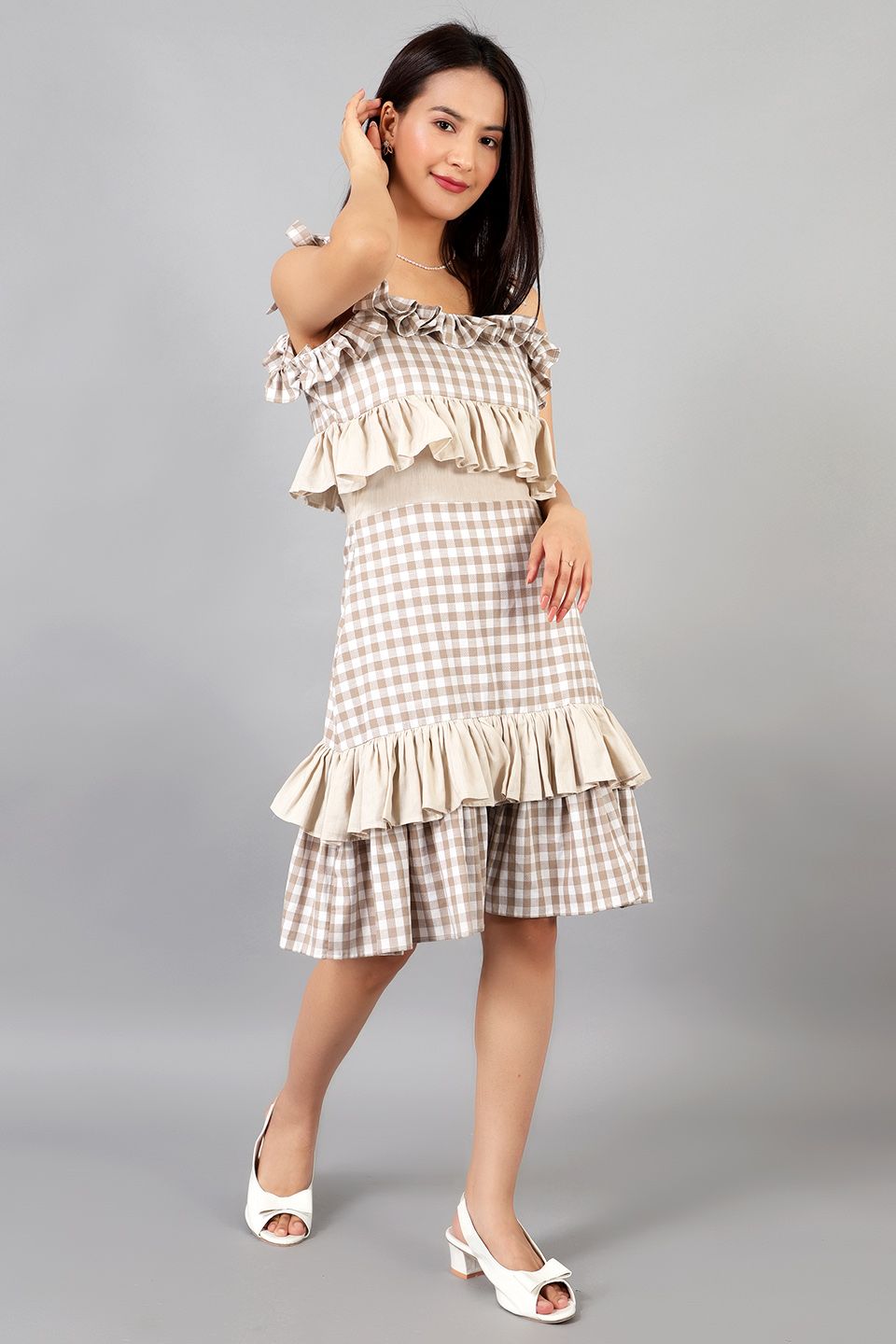 Cotton Maxi Brown Dress