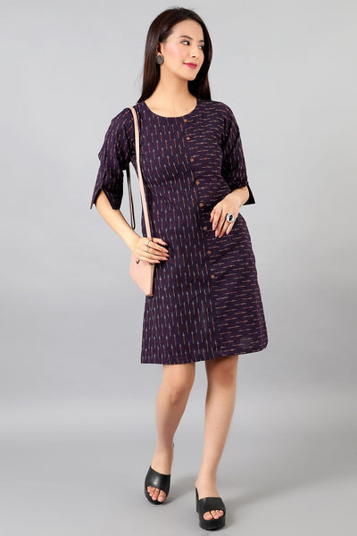 Ikat Midi Purple Dress